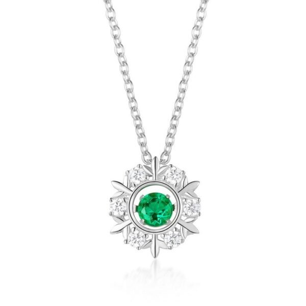 Light Luxury Niche S925 Silver Necklace Cultured Emerald Gemstone Necklace for Women - Image 4