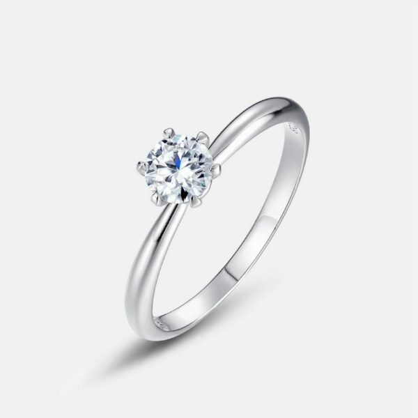 Genuine radiant moissanite diamond ring female S925 silver proposal engagement ring couple ring simple fashion - Image 6
