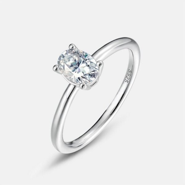 Classic egg-shaped moissanite ring female S925 sterling silver inlaid colorful treasure proposal ring simple - Image 6