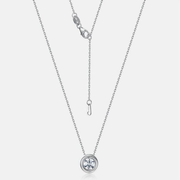 Radiant 1ct moissanite simple necklace female S925 silver package inlaid colorful treasure collarbone chain Europe and the United States fashion - Image 6