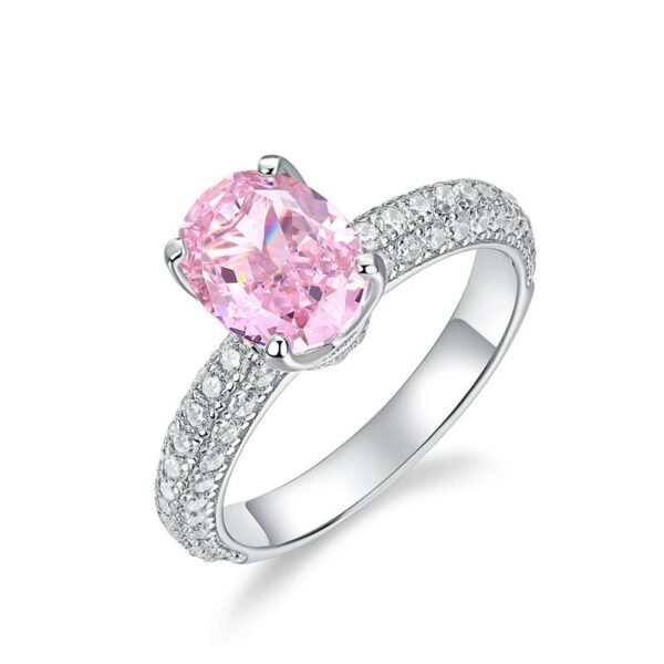 S925 Silver High Carbon Diamond Ring Simple Egg Shape 4 Carat Fashion Minimalist Silver Ring ins - Image 6