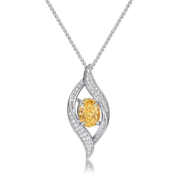 S925 Silver Pendant Ice Flower Cut High Carbon Diamond Necklace Fashion - Image 6