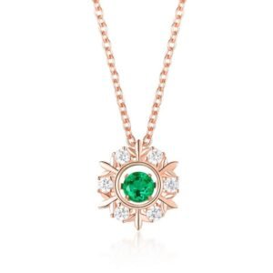 Light Luxury Niche S925 Silver Necklace Cultured Emerald Gemstone Necklace for Women