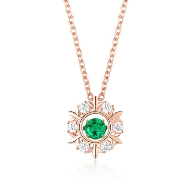 Light Luxury Niche S925 Silver Necklace Cultured Emerald Gemstone Necklace for Women