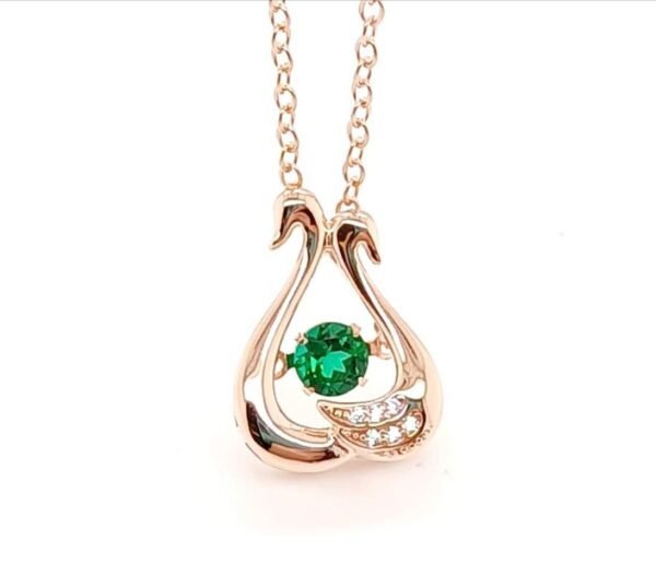 Trendy Swan Spirit Necklace Women S925 Silver Cultivated Emerald Vintage Collarbone Chain Retro Light Luxury - Image 6
