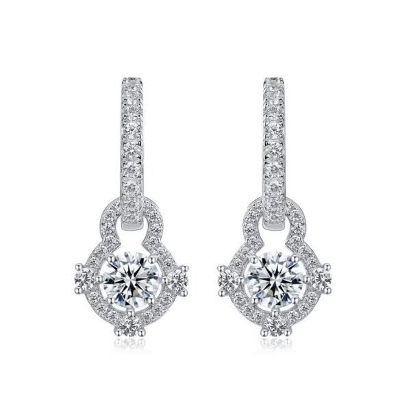 Brilliant moissanite two wear earrings female S925 silver full set colorful treasure senior sense earrings light luxury fashion - Image 6