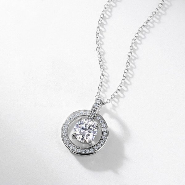 The section circle cultivation ruby sterling silver necklace S925 silver with cultivation colorful treasure full of diamonds collarbone chain customized - Image 7