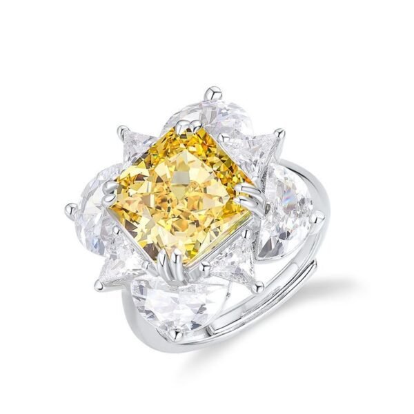 12ct square 10_10 simulated pink diamond ring women's ring wedding ice flower cut high carbon diamond ring - Image 7