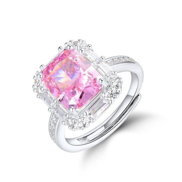 Section S925 silver luxury ring female 3.2ct high carbon diamond 8_10 finger ring female retro simple - Image 7