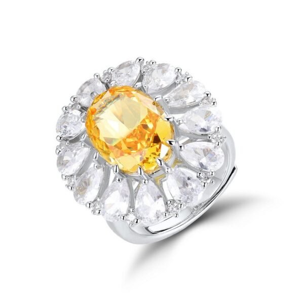 New S925 silver egg-shaped aquamarine ring ice flower cut high carbon diamond ring luxury fashion - Image 7