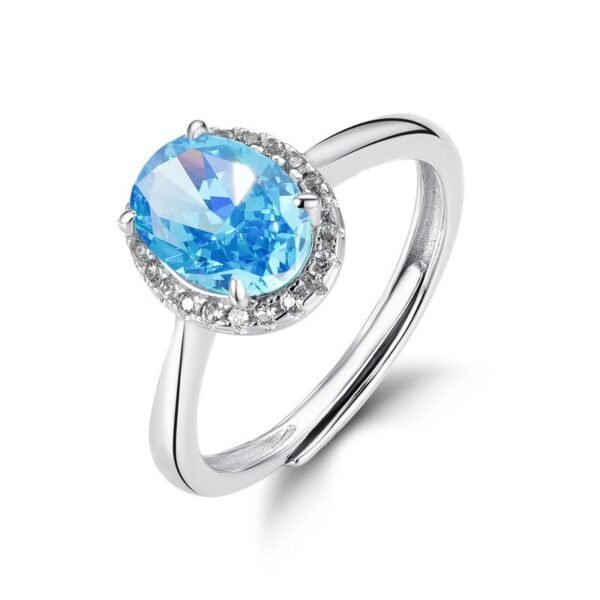 S925 silver high carbon diamond egg-shaped pink diamond ring engagement proposal wedding aquamarine women's ring fashion simple - Image 7