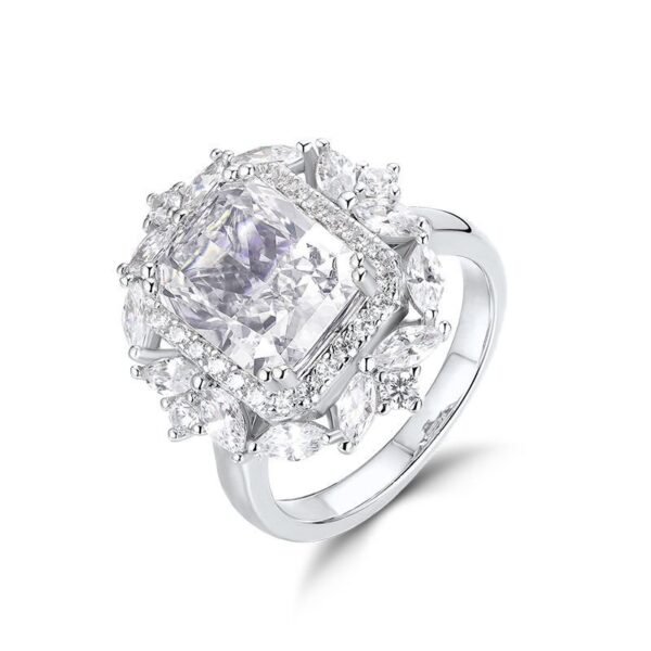 Direct hot sale 925 silver luxury high carbon diamond ring full of diamonds female detachable pendant dual-purpose models - Image 7