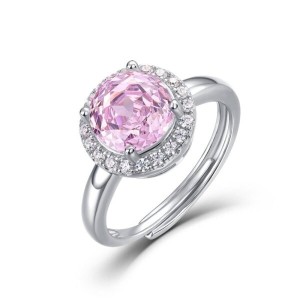 S925 silver millenary rose cut colored zirconia ring surrounded by colorful stones open finger ring fashion simple - Image 7