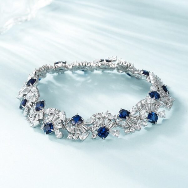Heavy Cultured Colored Treasure Bracelet Women S925 Silver Set Cultured Cultured Emerald Hand Jewelry Premium Light Luxury - Image 7