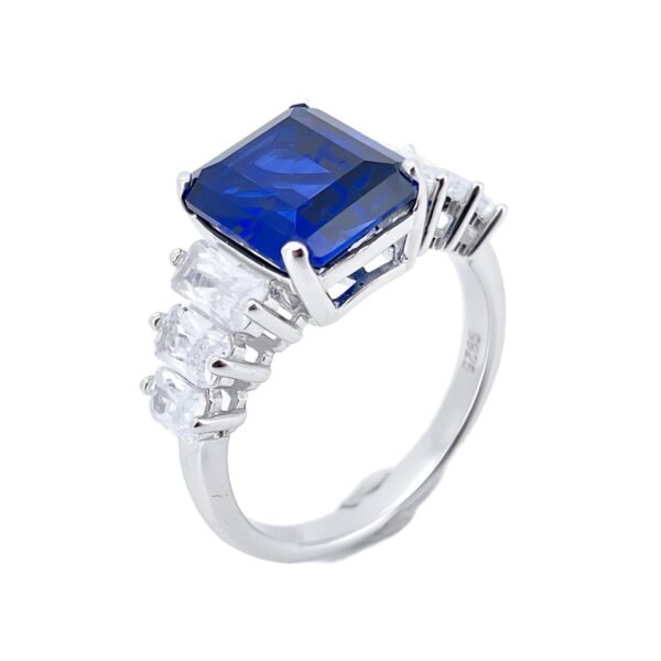 Personalized generous cultivated color gem ring S925 silver set with cultivated emerald color diamonds light luxury and versatile - Image 7