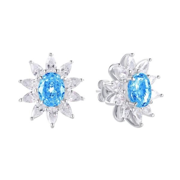 S925 sterling silver 3.2CT high carbon diamond earrings female fashion ice flower cut pink egg-shaped 7_9 earrings - Image 7