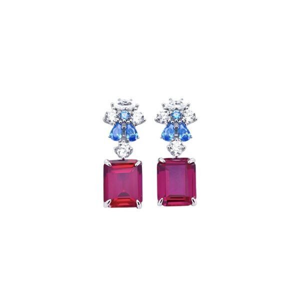 S925 silver inlaid cultivated green gemstone earrings light luxury retro emerald green earrings hundred and one - Image 7