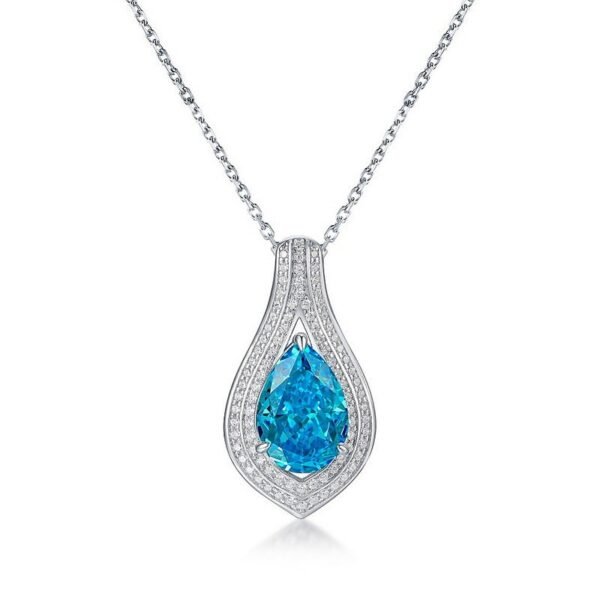 S925 Silver Pendant Ice Flower Cut High Carbon Diamond Necklace Fashion - Image 7