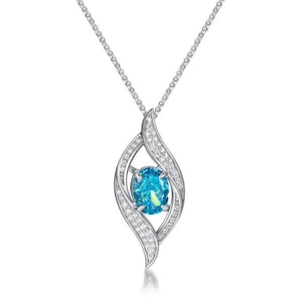 S925 Silver Pendant Ice Flower Cut High Carbon Diamond Necklace Fashion - Image 7