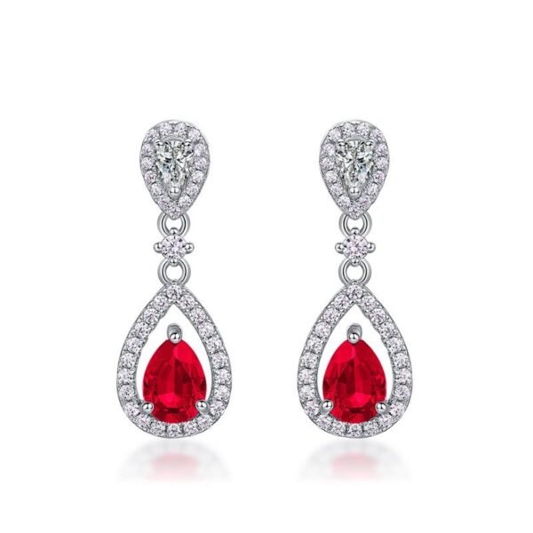 Hot pick light luxury heavy duty cultivated emerald drop long earrings S925 silver cultivated colorful treasure earrings customized - Image 7