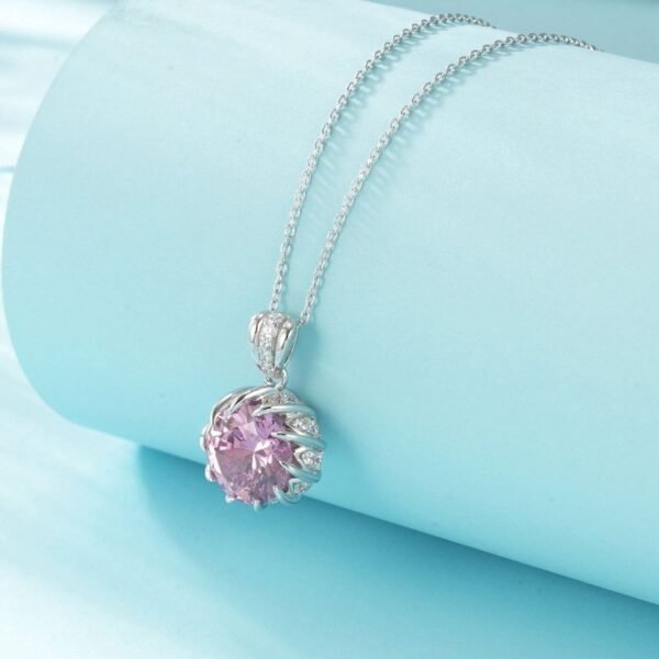 Flower sparkling colorful treasure necklace S925 silver inlaid cultivated colorful treasure collarbone chain light luxury atmosphere - Image 8