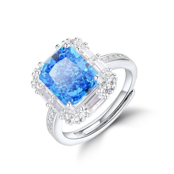 Section S925 silver luxury ring female 3.2ct high carbon diamond 8_10 finger ring female retro simple - Image 8