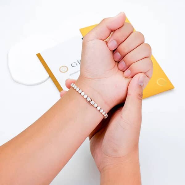Sparkling 5mm 6.5INCH Moissanite Tennis Chain Bracelet High Quality D_VVS for Women Men Perfect Wedding Anniversary Gift - Image 5