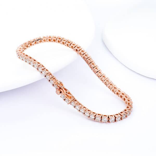 Girls 3mm 6inch Luxury Jewelry Rose Gold Plated S925 Silver Iced Out Diamond Mossanite Moissanite Tennis Chain Bracelet for Men Women - Image 2