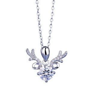 S925 sterling silver moissanite necklace for girls fashion all-match round pendant round clavicle chain