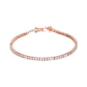 Girls 3mm 6inch Luxury Jewelry Rose Gold Plated S925 Silver Iced Out Diamond Mossanite Moissanite Tennis Chain Bracelet for Men Women