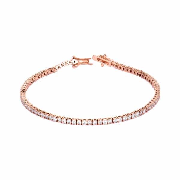 Girls 3mm 6inch Luxury Jewelry Rose Gold Plated S925 Silver Iced Out Diamond Mossanite Moissanite Tennis Chain Bracelet for Men Women