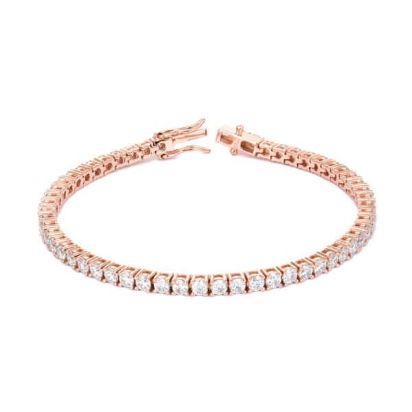 Girls 3mm 6inch Luxury Jewelry Rose Gold Plated S925 Silver Iced Out Diamond Mossanite Moissanite Tennis Chain Bracelet for Men Women - Image 4
