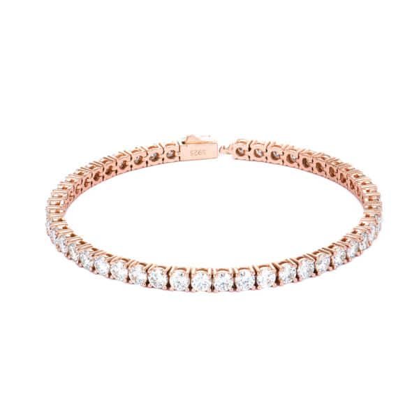 Girls 3mm 6inch Luxury Jewelry Rose Gold Plated S925 Silver Iced Out Diamond Mossanite Moissanite Tennis Chain Bracelet for Men Women - Image 6