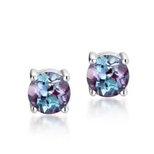 Jewelry Blue Alexandrite Gemstone Women Fashion Stud 925 Sterling Silver Earring Set