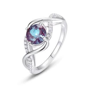 Hot Sale 925 Sterling Silver Oval Cut  Alexandrite Ring Women's Ring with Gemstone Engagement Ring