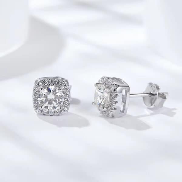Classic 925 Sterling Silver 6.5mm 0.5 CT Round Brilliant Cut Moissanite Earring for Girls Parties Gifts Engagements - Image 2