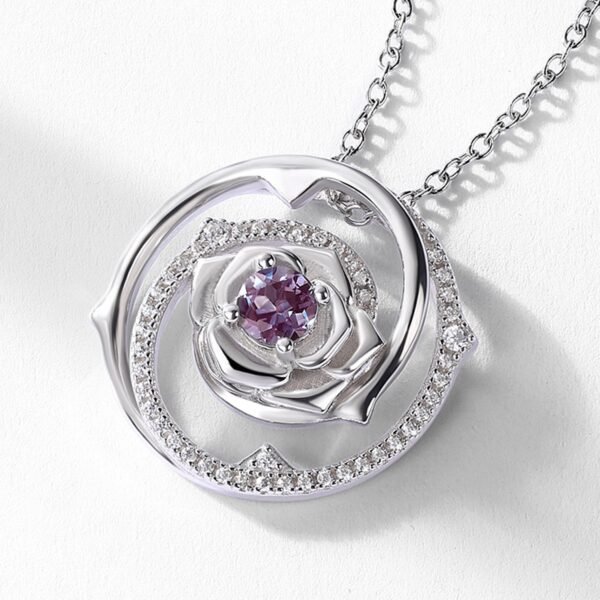 Engagement Wedding Women Gift Jewelry Lab Created Alexandrite Gemstone Pendant 925 Sterling Silver Custom Birthstone Pendants - Image 4