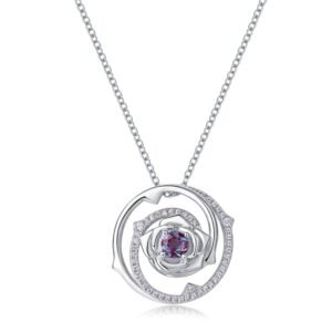 Engagement Wedding Women Gift Jewelry Lab Created Alexandrite Gemstone Pendant 925 Sterling Silver Custom Birthstone Pendants