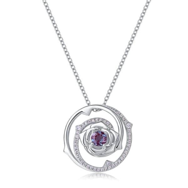 Engagement Wedding Women Gift Jewelry Lab Created Alexandrite Gemstone Pendant 925 Sterling Silver Custom Birthstone Pendants